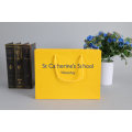 Fashion Custom Printed Yellow Shopping Bag Gift Paper Bag with PP Rope